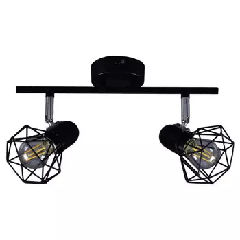 спот РОССВЕТ Энигма 2х60Вт Е14 металл черный