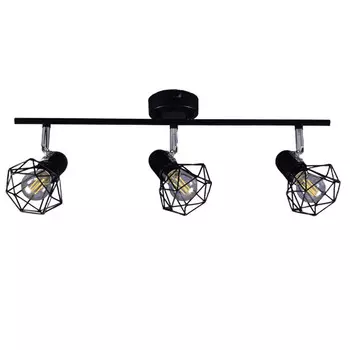 спот РОССВЕТ Энигма 3х60Вт Е14 металл черный