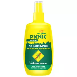 спрей PICNIC Family от комаров, мокриц, москитов, 120 мл