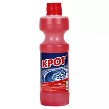 средство чистящее РОЗОВЫЙ КРОТ для удаления засоров в трубах жидкость 500мл