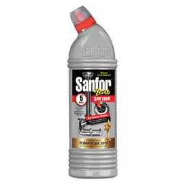 средство чистящее SANFOR 5 минут для удаления засоров в трубах гель 0,75л