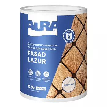 средство деревозащитное Aura Fasad Lazur бесцветная 0,9л, арт.AWW001