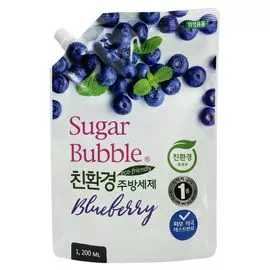средство для посуды SUGAR BUBBLE Черника 1,2л дой-пак для овощей и фруктов