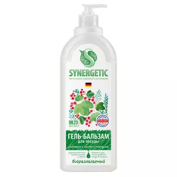 средство для посуды SYNERGETIC Розмарин и Листья смородины гель-бальзам 1л
