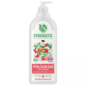 средство для посуды SYNERGETIC Розовый грейпфрут и Специи гель-бальзам 1л