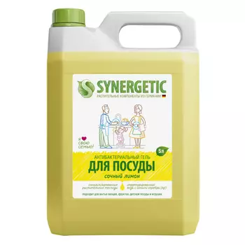 средство для посуды SYNERGETIC Сочный лимон гель 5л
