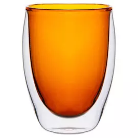 стакан AGNESS Double-wall 320мл двойная стенка стекло оранж