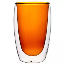 стакан AGNESS Double-wall 450мл двойная стенка стекло оранж