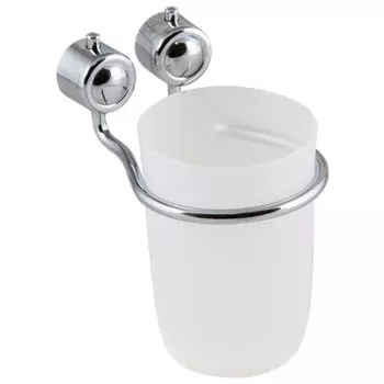 стакан для зубных щеток РЫЖИЙ КОТ B0921 пластик хром/белый