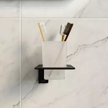 стакан настенный IDDIS Slide черный