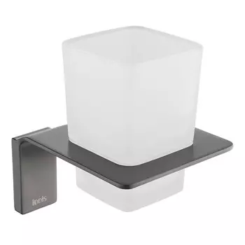 стакан настенный IDDIS Slide металл/стекло графит