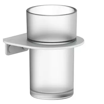 стакан одинарный IDDIS NOА белый матовый металл/стекло