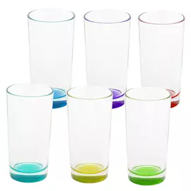 стакан OSZ Гладкий 280мл высокий стекло цветное дно в ассортименте