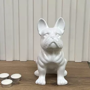 статуэтка Французский бульдог 23х16х16см гипс белый