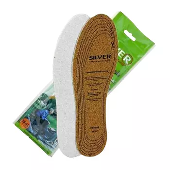 стельки SILVER всесезонные пробка, махровая ткань безразмерные