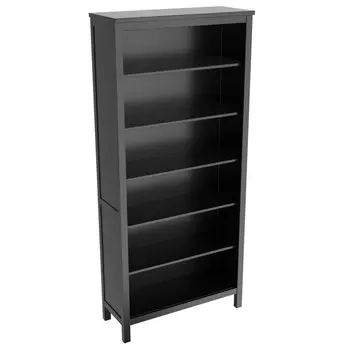 стеллаж Кантри 6 полок 900х370х1970мм черный сосна