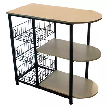 стеллаж с корзинами GROMELL Derawan 800х380х770мм британский клен сталь/МДФ