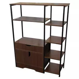 стеллаж со шкафчиком и полками GROMELL Moyo 800х300х1050мм венге сталь/МДФ