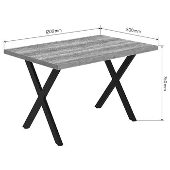 стол нераздвижной 1200х800х750мм Рагнар/Муар черный ВЛДСП/металл