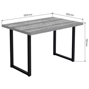 стол нераздвижной 1200х800х750мм Рагнар/Муар черный ВЛДСП/металл