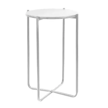 стол кофейный Haushalt HHST3 430х430х650мм дуб дымчатый белый МДФ/металл