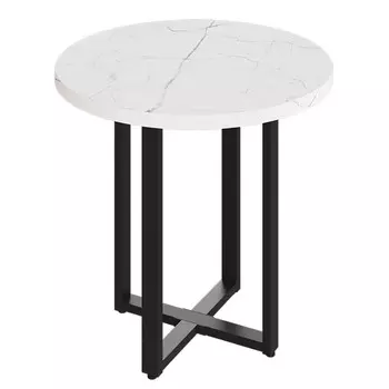 стол круглый 780х750мм кристалл белый ЛДСП/металл