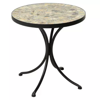 стол круглый KOOPMAN MOSAIC 38х38х40см бежевый сталь/керамика