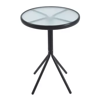 стол круглый KOOPMAN ROUND 50х50х70см черный сталь/стекло