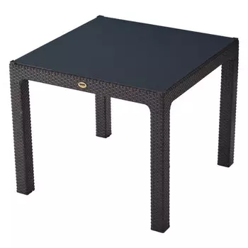 стол квадратный Rattan 90x90x75см коричневый полипропилен