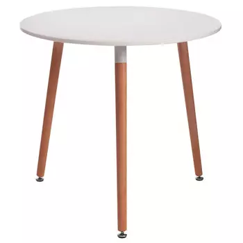 стол нераздвижной круглый MARS 800х800х750мм МДФ/дерево белый/натуральный