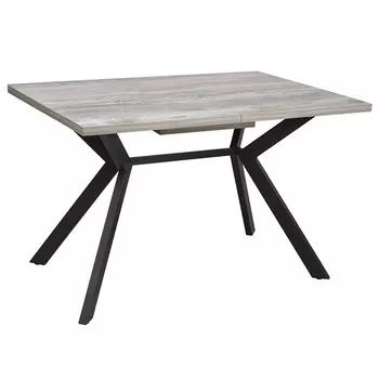 стол раздвижной БОЛТ 1200 (1610)х800х750мм бетон/черный муар ЛДСП/металл