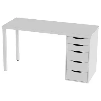 стол письменный Ингар 2/5Т 1400x750x550мм белый тамбурат