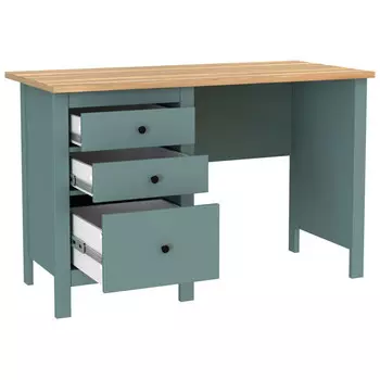 стол письменный САГА 120х560х758мм темно-бирюзовый/ясень ЛДСП