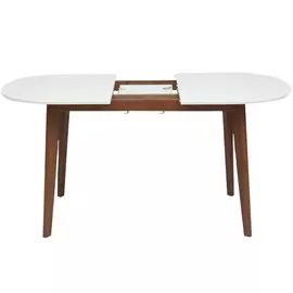 стол раскладной BOSCO 1200(1500)х800мм белый/коричневый натуральный бук/МДФ