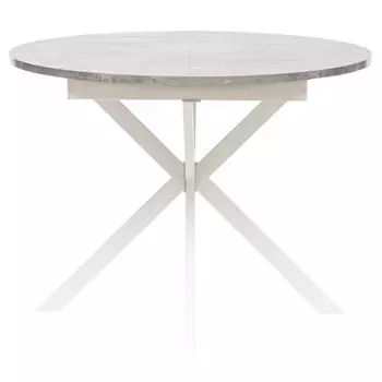 стол раздвижной круглый Leset Капри 1000(1350)x1000x755мм цемент/белый