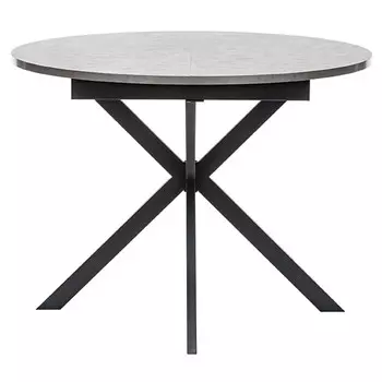 стол раздвижной Leset Капри 1000(1350)x1000x755мм камень темный/черный