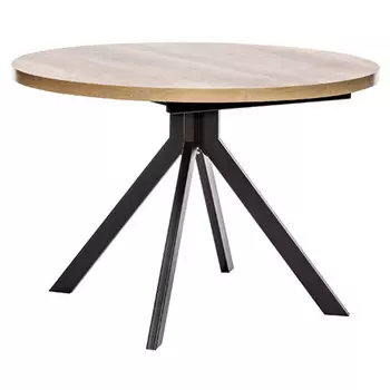 стол раздвижной Leset Таун 1100(1450)x1100x755мм дуб каньон/черный ЛДСП/металл