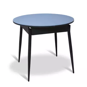 стол раздвижной овальный СИРИУС СТ 900(1200)х750мм графит стекло/ЛДСП/металл