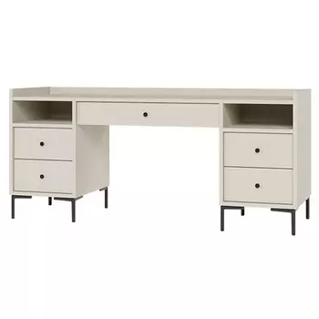 стол с двумя тумбами Teravvio 1900х400х830мм серый шелк ЛДСП