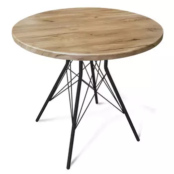 стол нераздвижной круглый Sheffilton SHT-TU2-1/80 800х800х752мм черный/дуб тортуга металл/МДФ