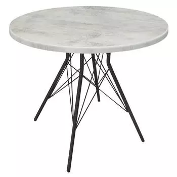 стол нераздвижной круглый Sheffilton SHT-TU2-1/80 МДФ черный муар/бетон светлый металл/МДФ