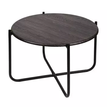 стол журнальный Haushalt HHST2 650х650х430мм дуб шале черный МДФ/металл