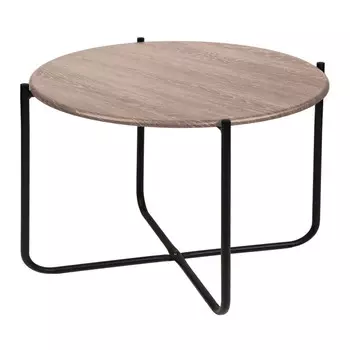 стол журнальный Haushalt HHST2 650х650х430мм ель умбра черный МДФ/металл