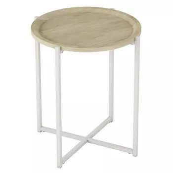 стол журнальный Калифорния Бьерн 455х455х505мм дуб санремо/белый