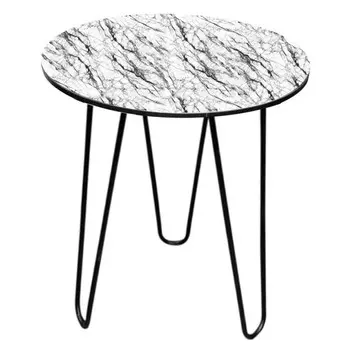 стол журнальный М113 480х480х605 белый мрамор