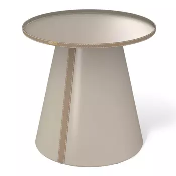 столик журнальный Sheffilton SHT-CT61 450х450х460мм капучино муар/корица металл/искусственная кожа