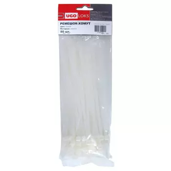 стяжка кабельная 200х4,8мм 80шт белый