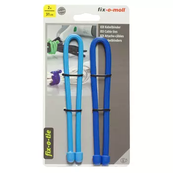 стяжка кабельная FIX-O-MOLL 310х6мм синий/голубой 2шт