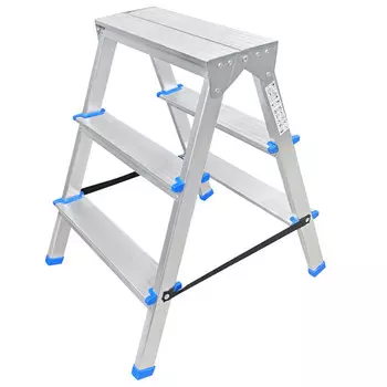 стремянка двухсекционная LADDERBEL с алюминиевыми ступенями 3 ступени стальная