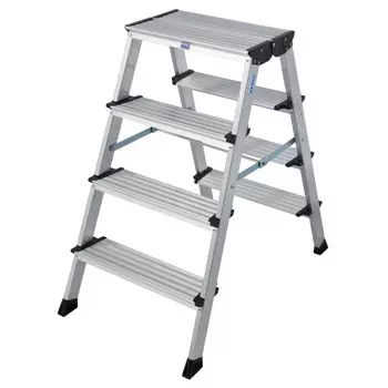 стремянка двухсторонняя алюминиевая KRAUSE TREPPO 4 ступени